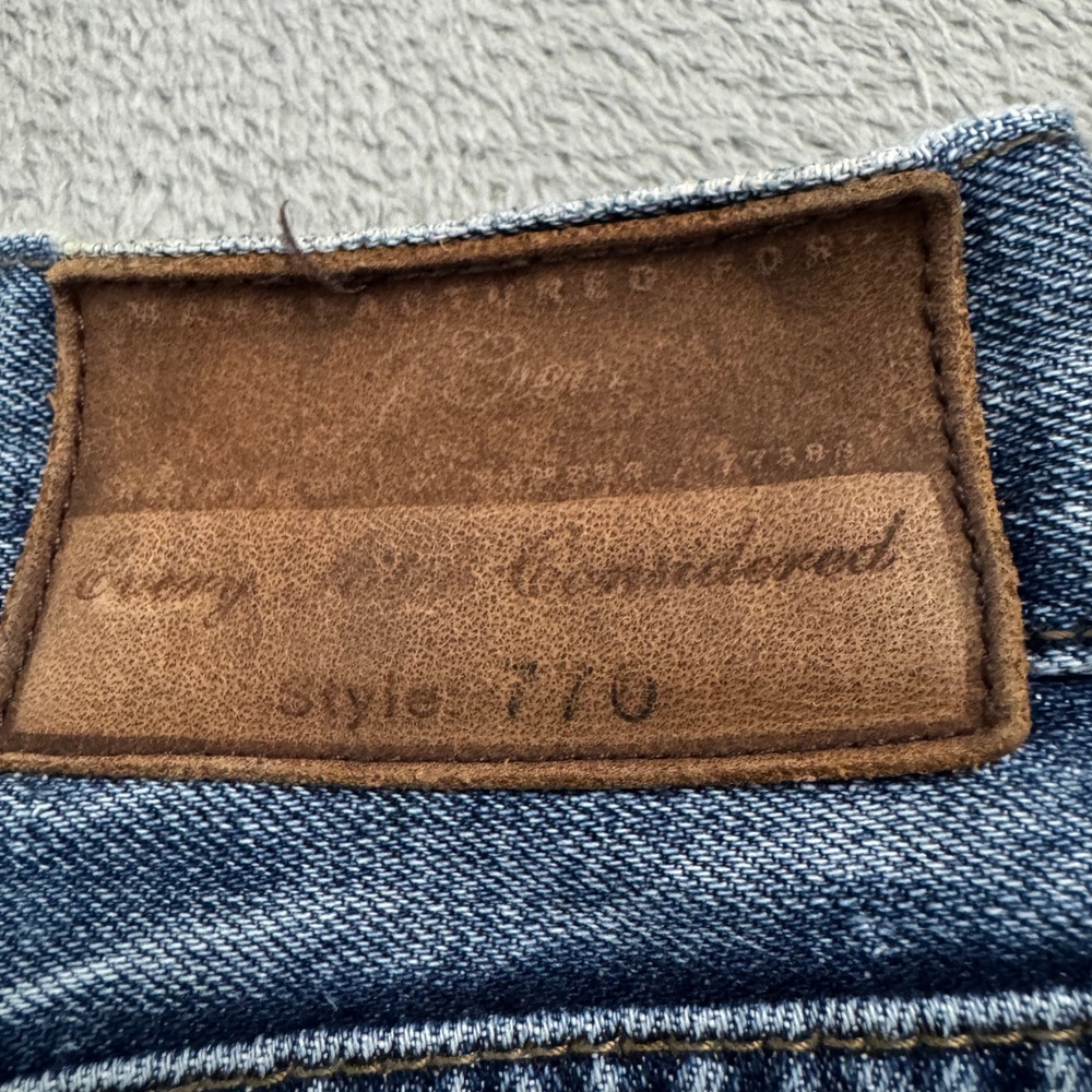 J Crew 770 Straight Fit Jeans Mens Tag Size W36 L32 Blue Kaihara Denim EUC‎ - Picture 7 of 11